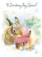 Hopper Studios *To Somebunny Very Special 2 Rabbits Christmas Card-Bella Flor