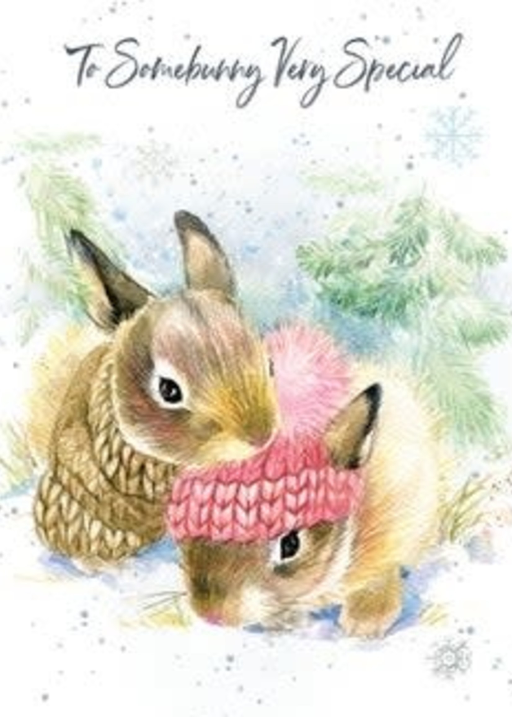 Hopper Studios *To Somebunny Very Special 2 Rabbits Christmas Card-Bella Flor