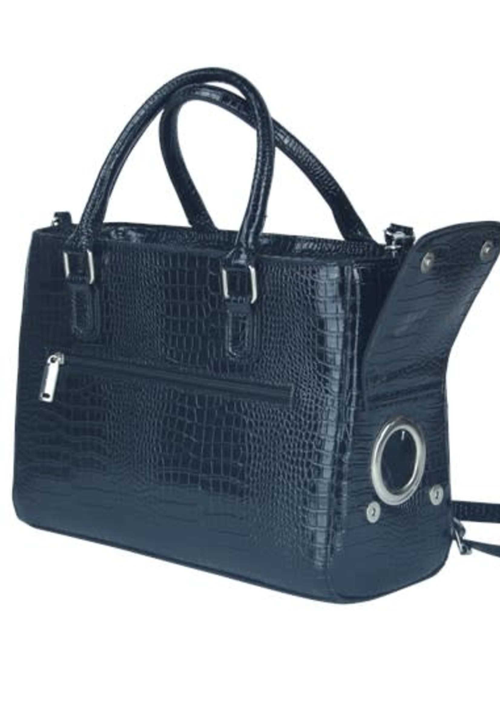 Elegant Gifts *Black Croc Versa Purse w/Refillable Beverage Bag-Elegant