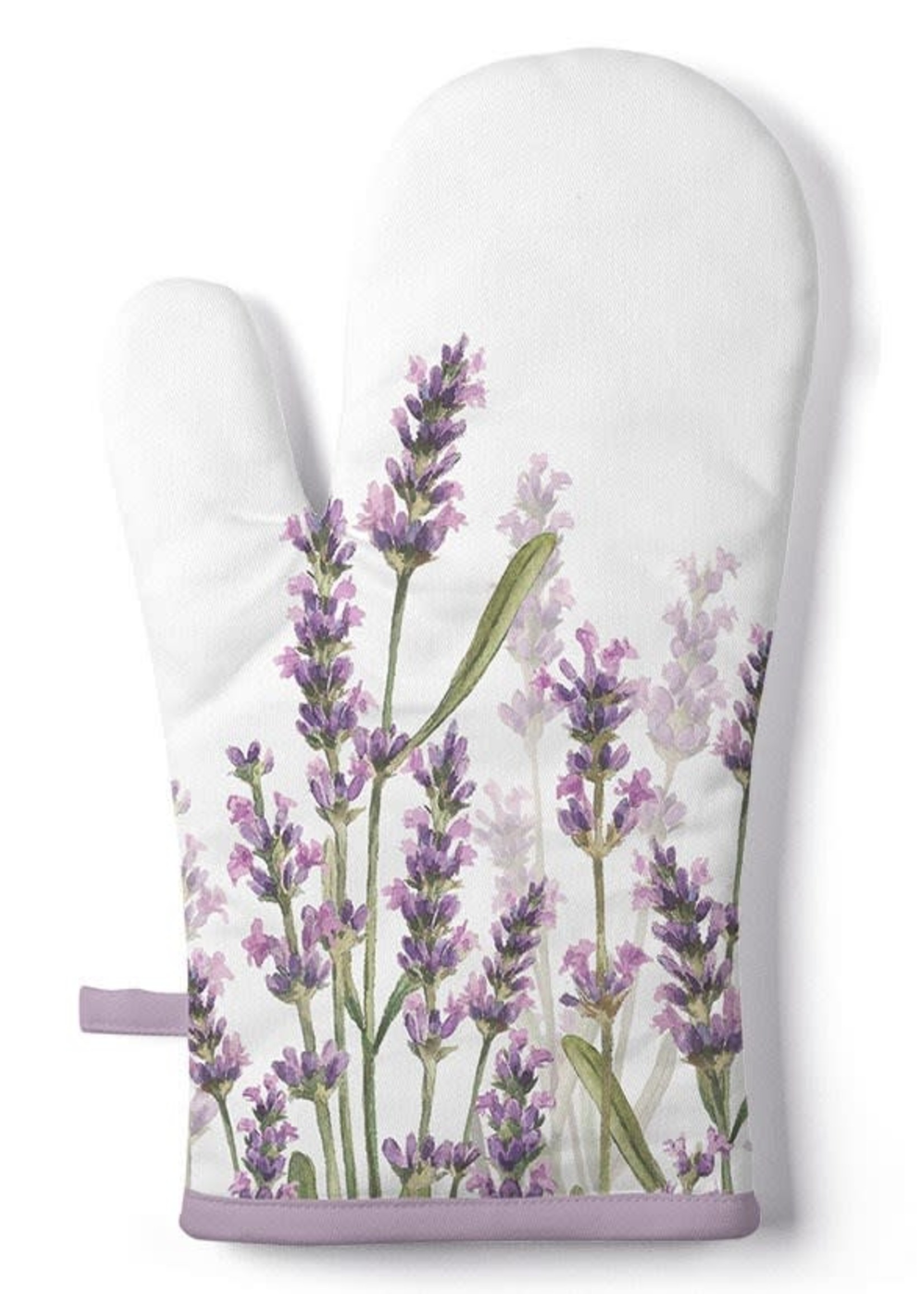 Elegant Gifts *White w/Lavender Oven Mitt-Elegant