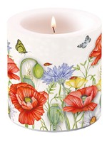 Elegant Gifts *sm Summertime White w/Poppies Candle-Elegant