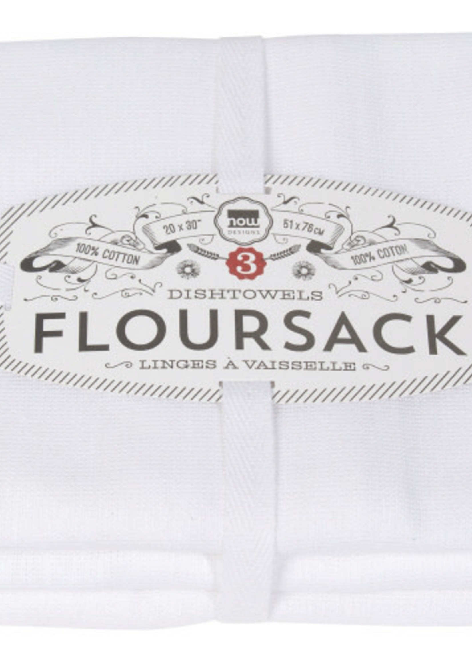 Danica *s/3 White Floursack Tea Towels-Danica