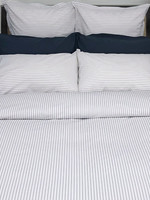 Cuddle Down *Qn Dove Grey Striped  Georgia Fitted Sheet-Cuddle Down