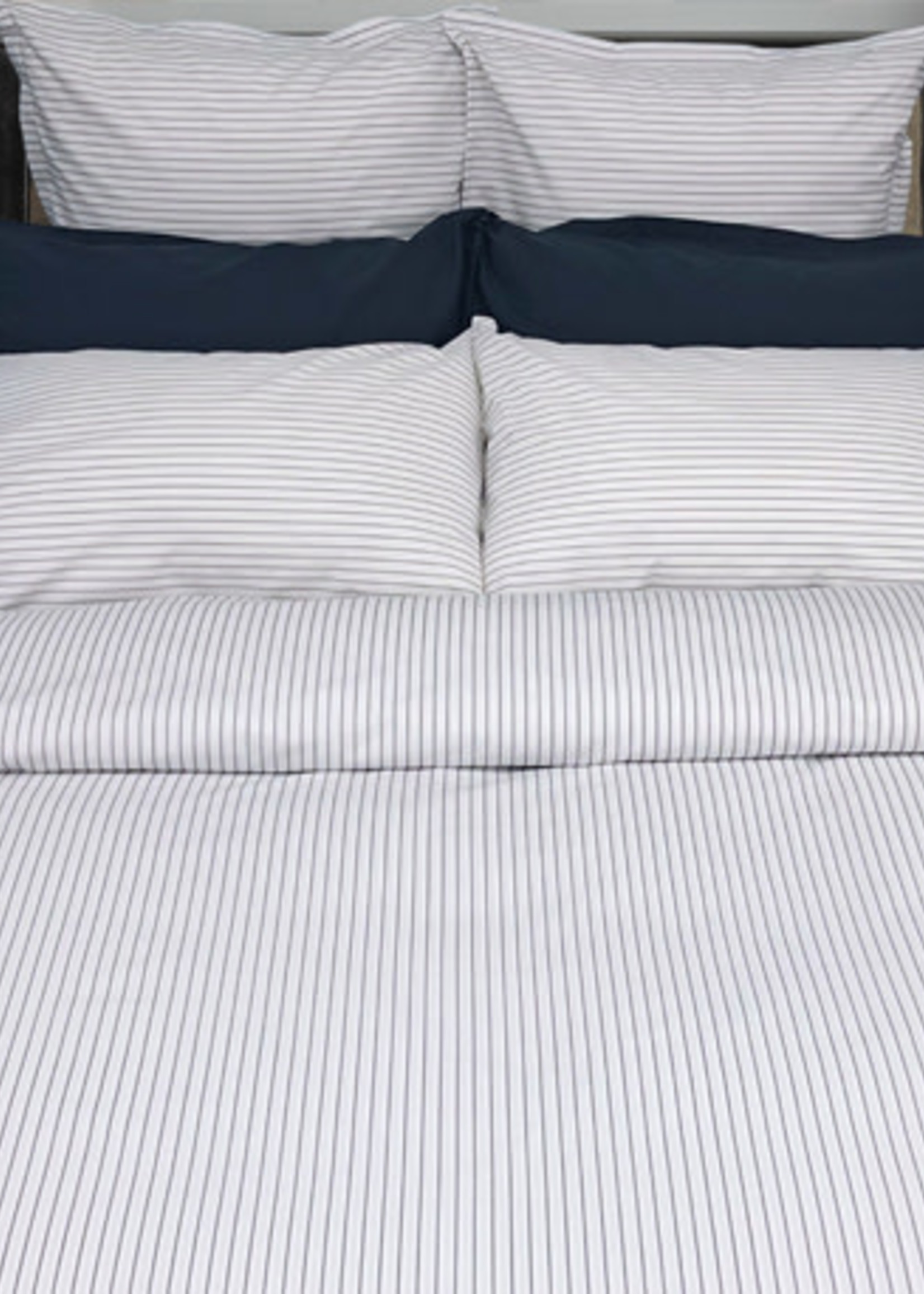 Cuddle Down *Qn Dove Grey Striped  Georgia Fitted Sheet-Cuddle Down