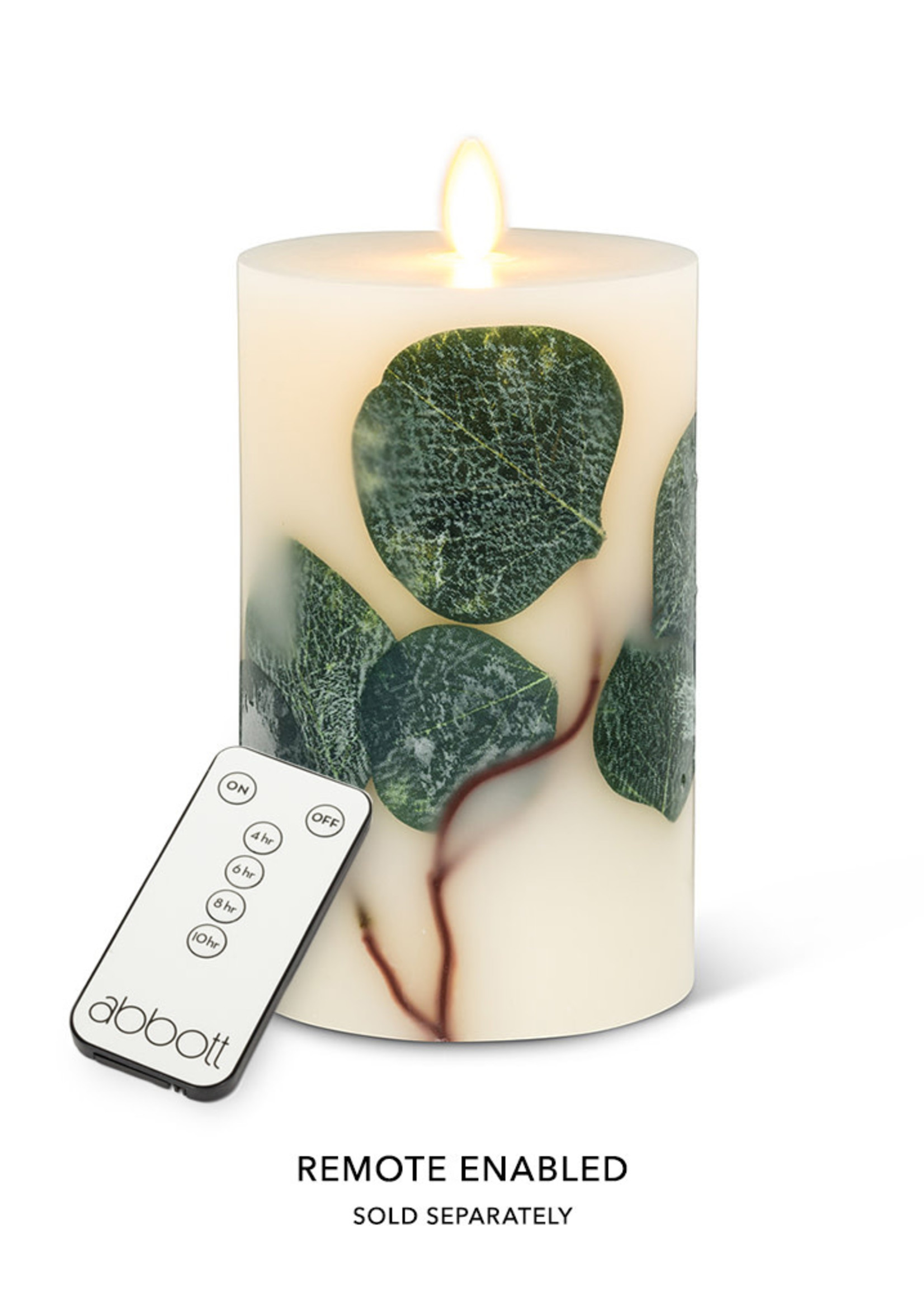 Reallite *6" Eucalyptus Leaf Reallite Candle-Abbott