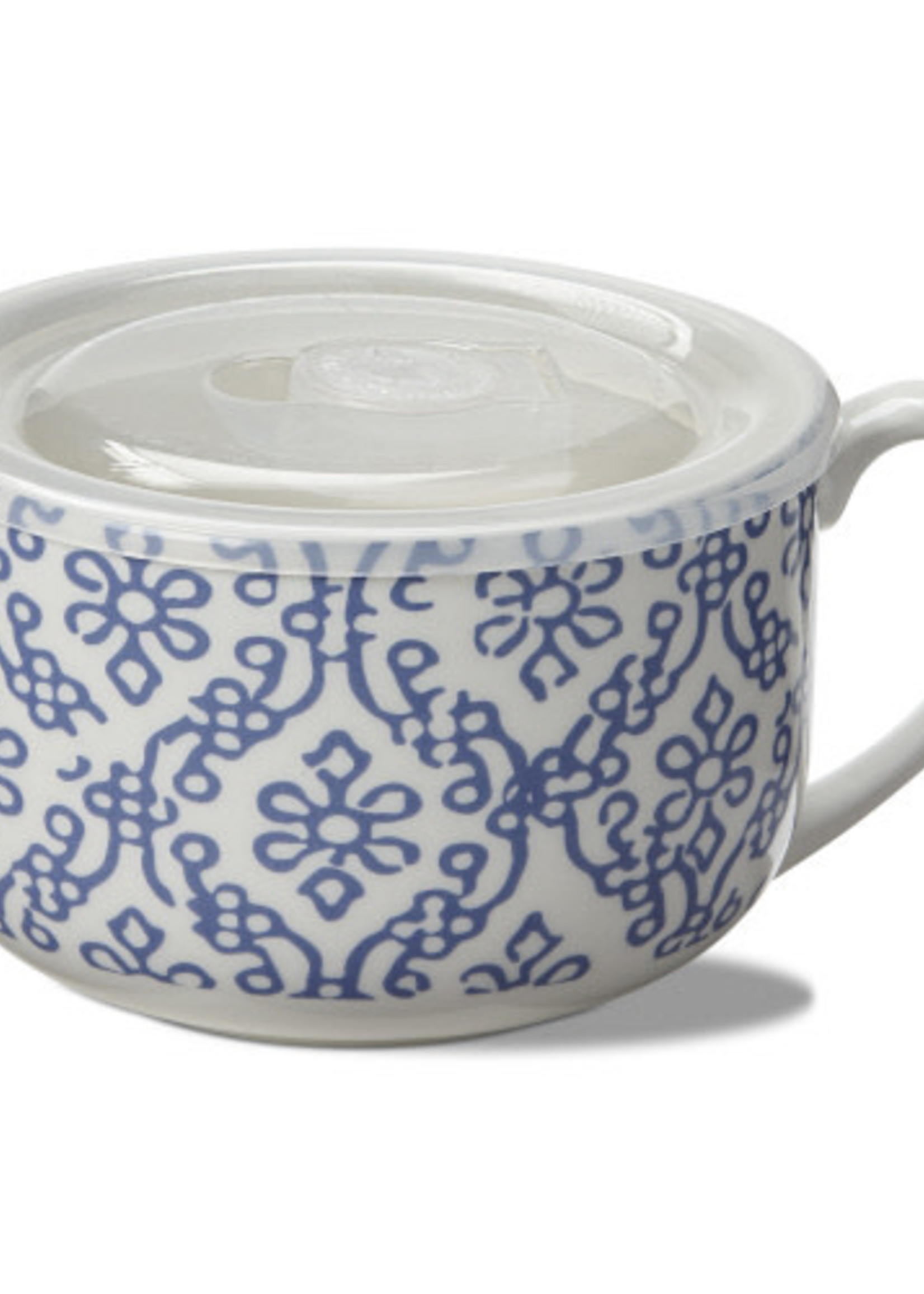 Tag *Blue Floral Soup Mug w/Lid