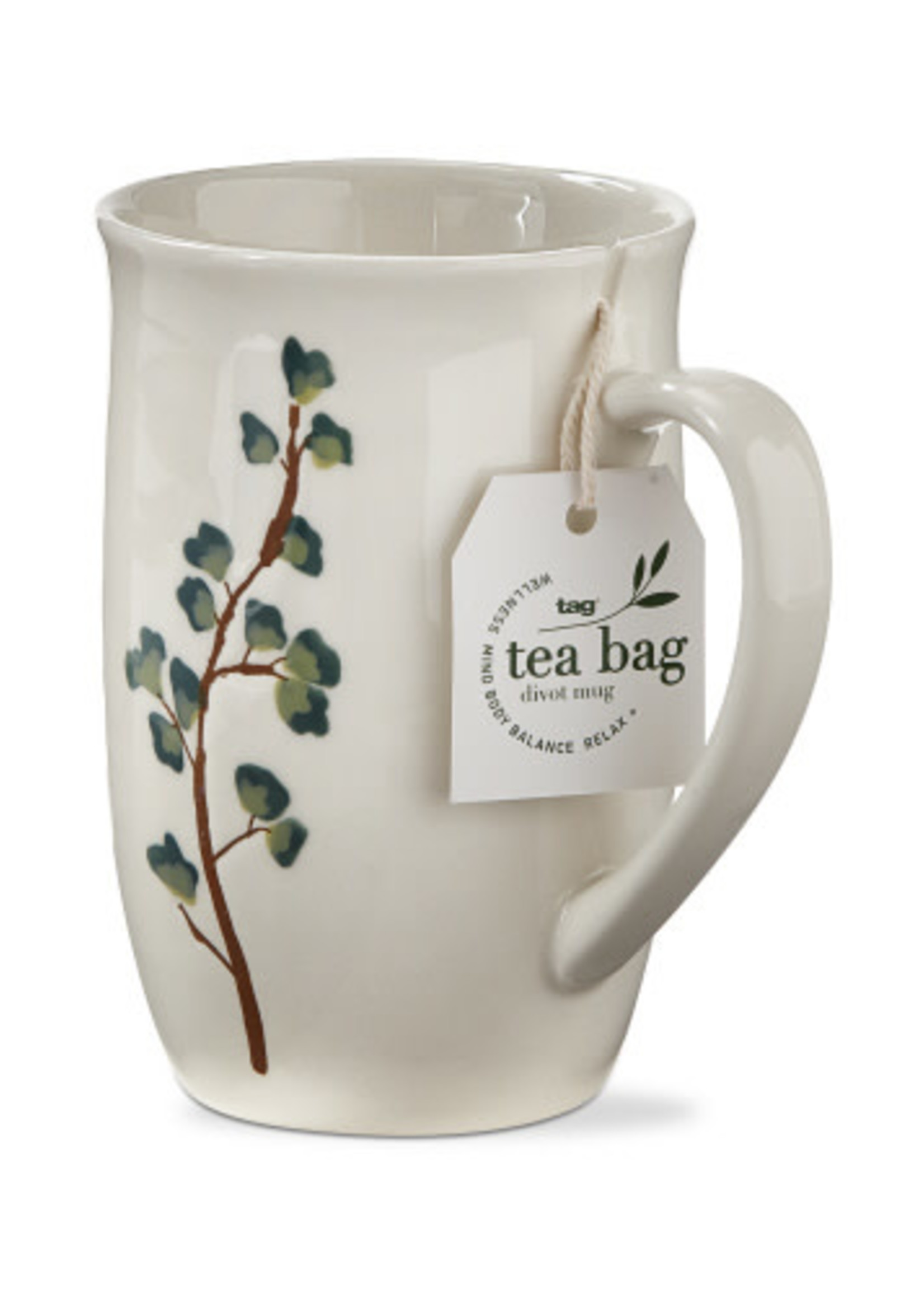 Tag *White w/Green Stem Meadow Divot Mug Tag-Design