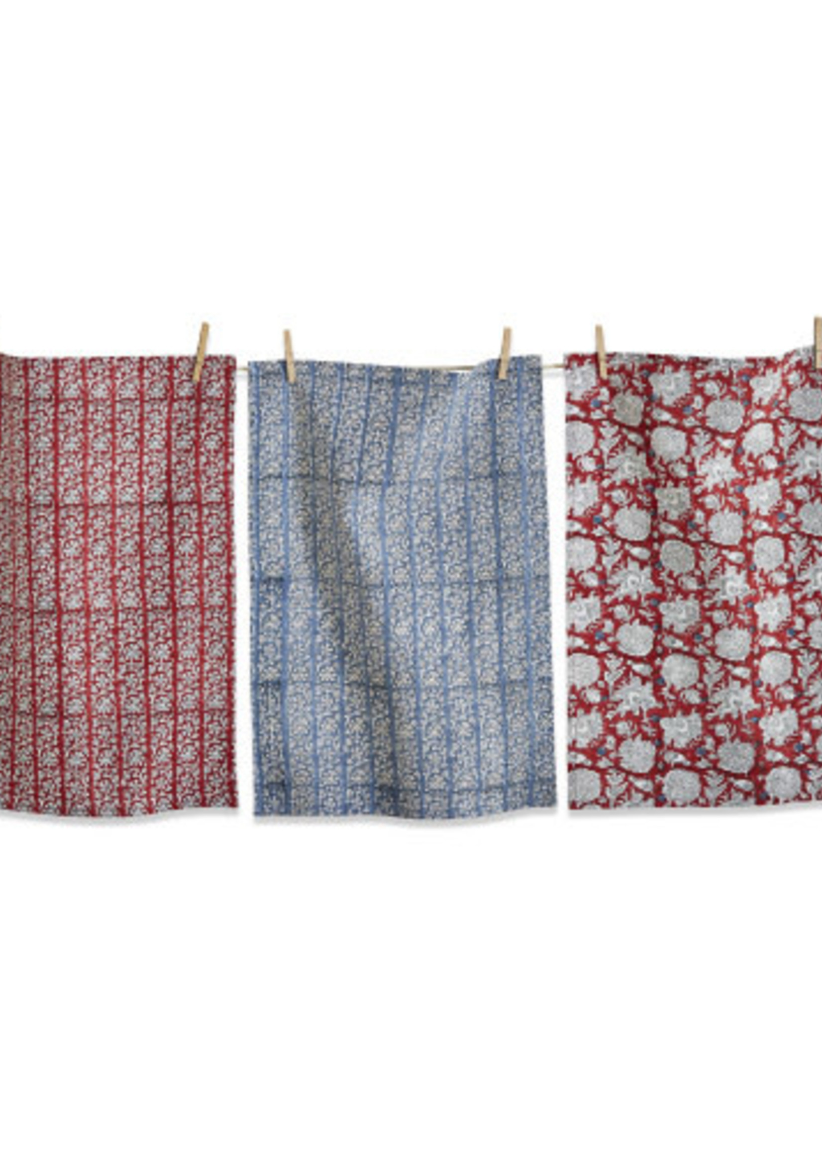 Tag *s/3 Blue/Red Janis Blk Tea Towels Tag-Design Home