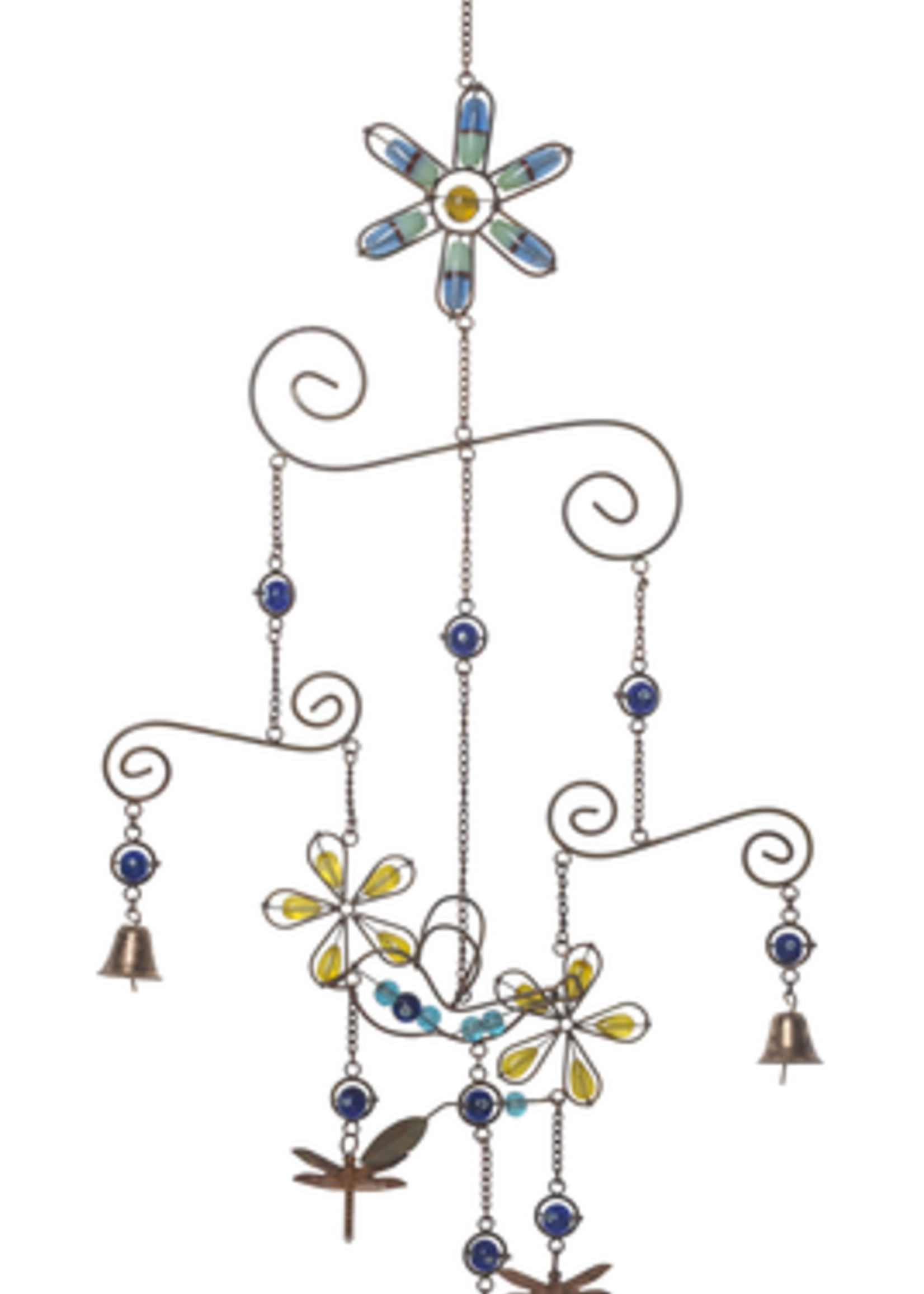 Ganz *41" Flower/Bell/Dragonfly Wind Chime-Ganz