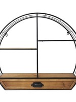 Koppers *Half Circle Wall Shelf w/Wood Drawer-Koppers