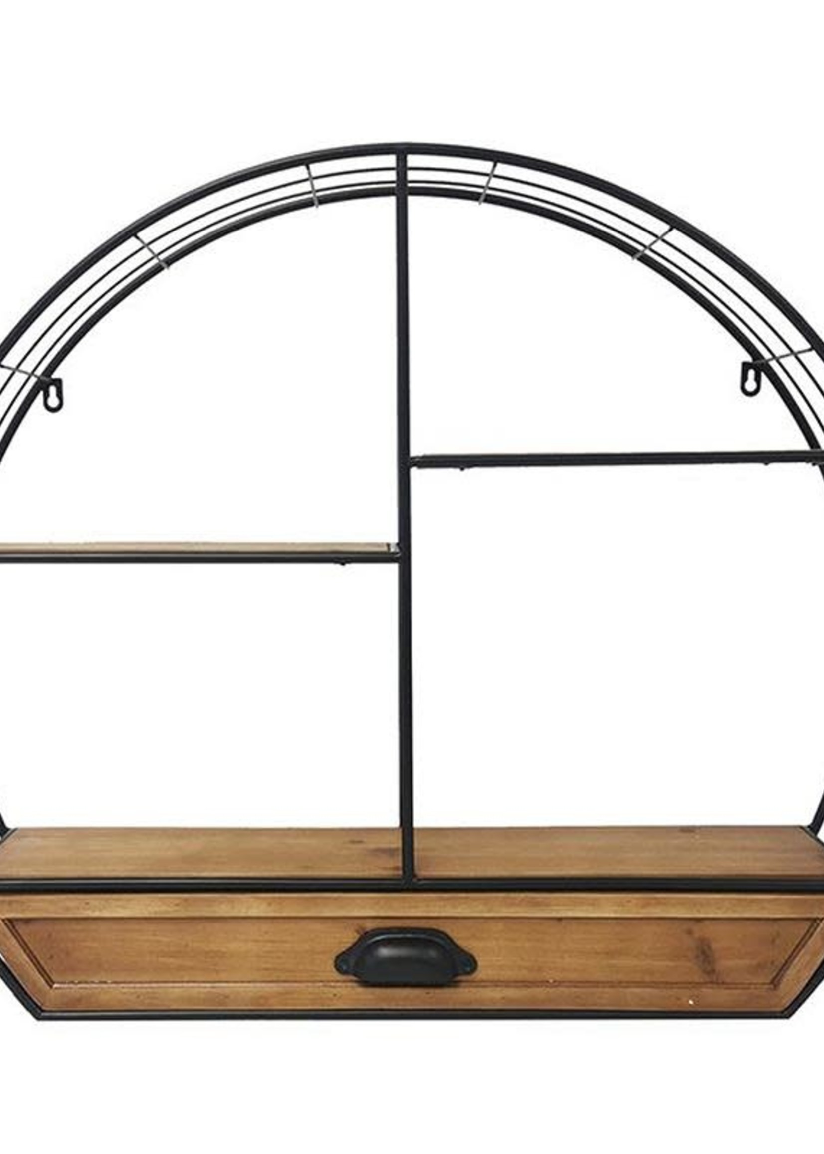 Koppers *Half Circle Wall Shelf w/Wood Drawer-Koppers