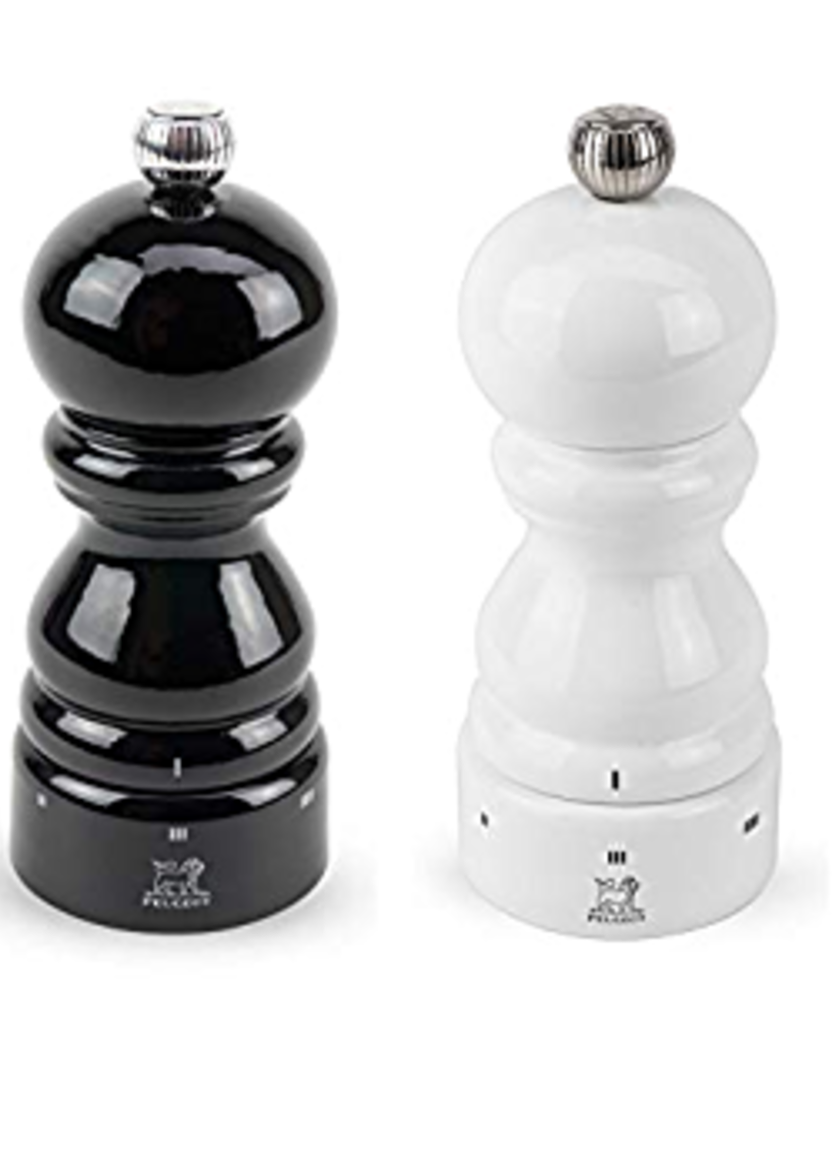 Vitantonio *5" Black/White Lacquered Salt & Pepper Mills-Adamo