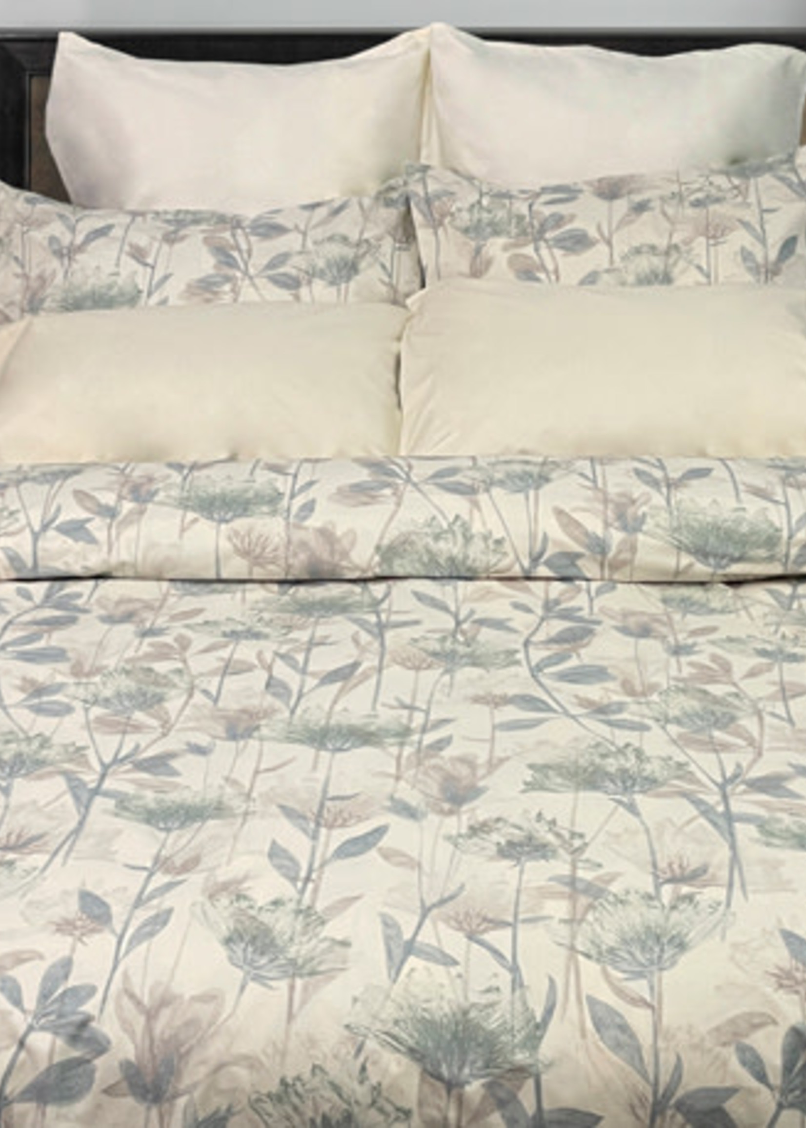 Cuddle Down *Qn Cream w/Blue/Tan Aria Duvet Cover-Cuddle Down