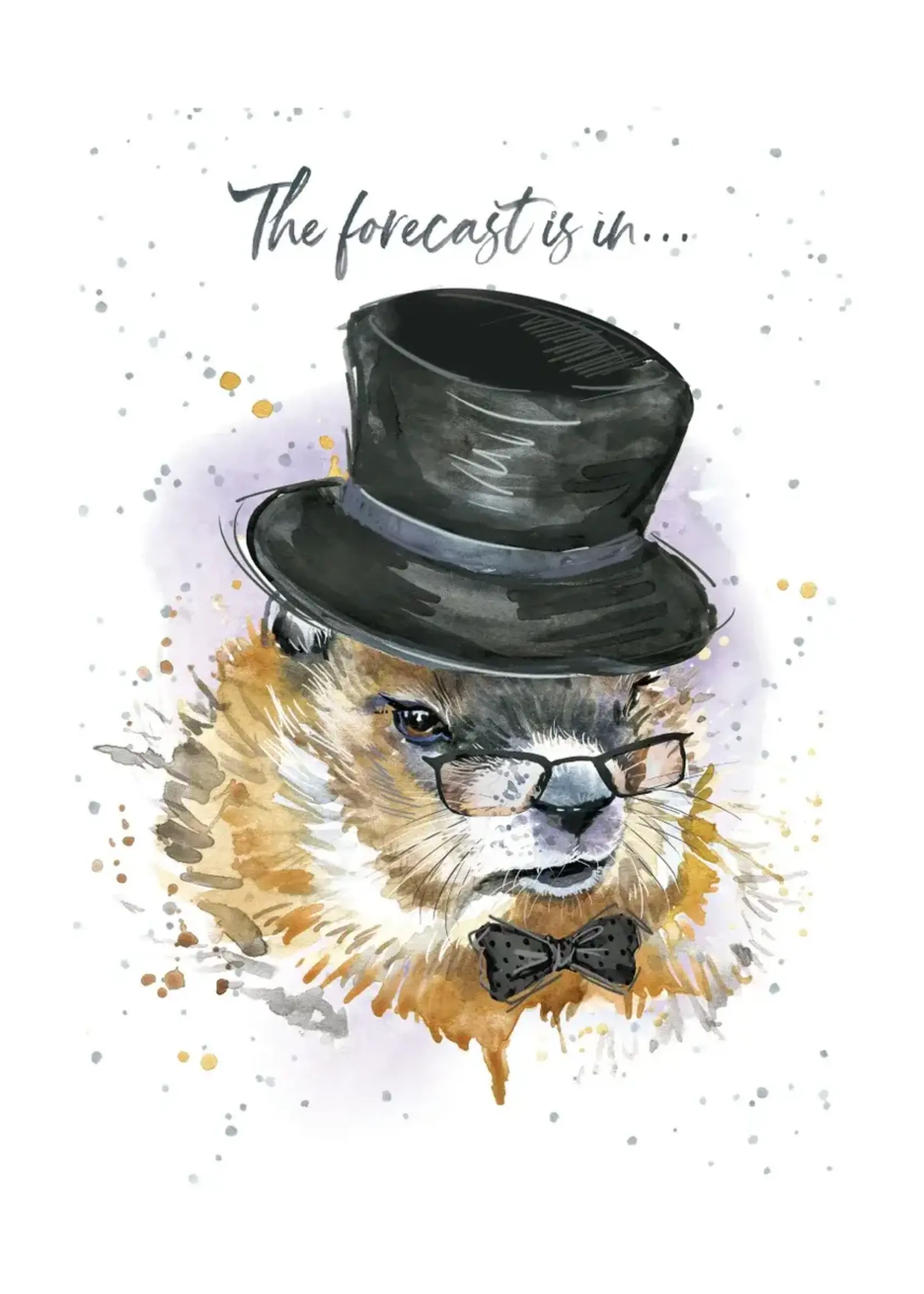 Bella Flor *Groundhog w/Top Hat Birthday Card-Bella Flor