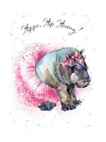 Bella Flor *Hippo in Tutu Birthday Card-Bella Flor