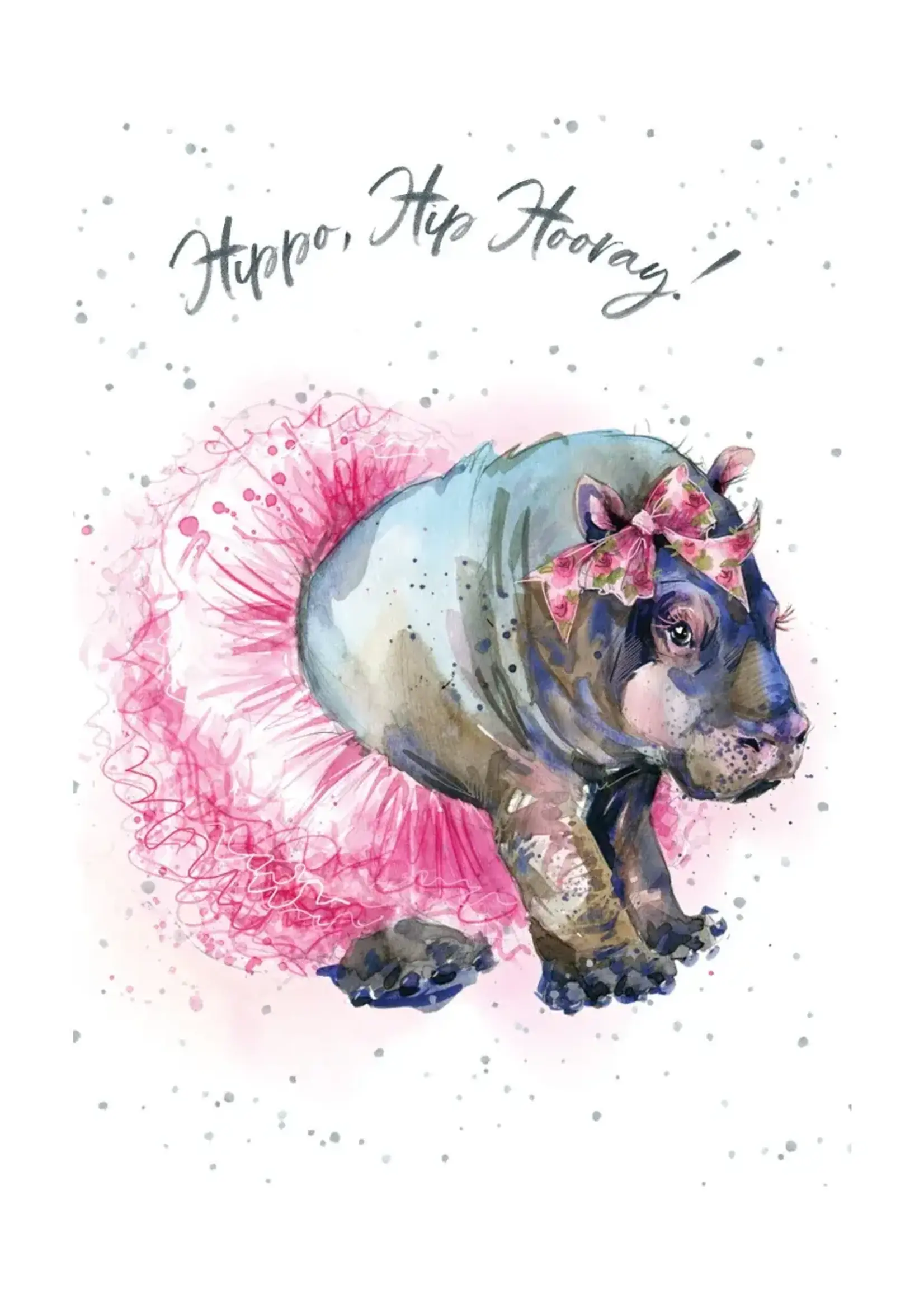 Bella Flor *Hippo in Tutu Birthday Card-Bella Flor