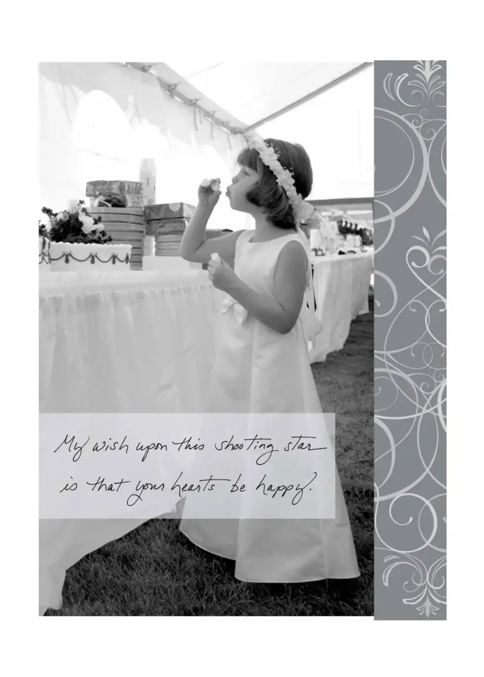 Bella Flor *Flower Girl Blowing Bubbles Wedding Card-Bella Flor