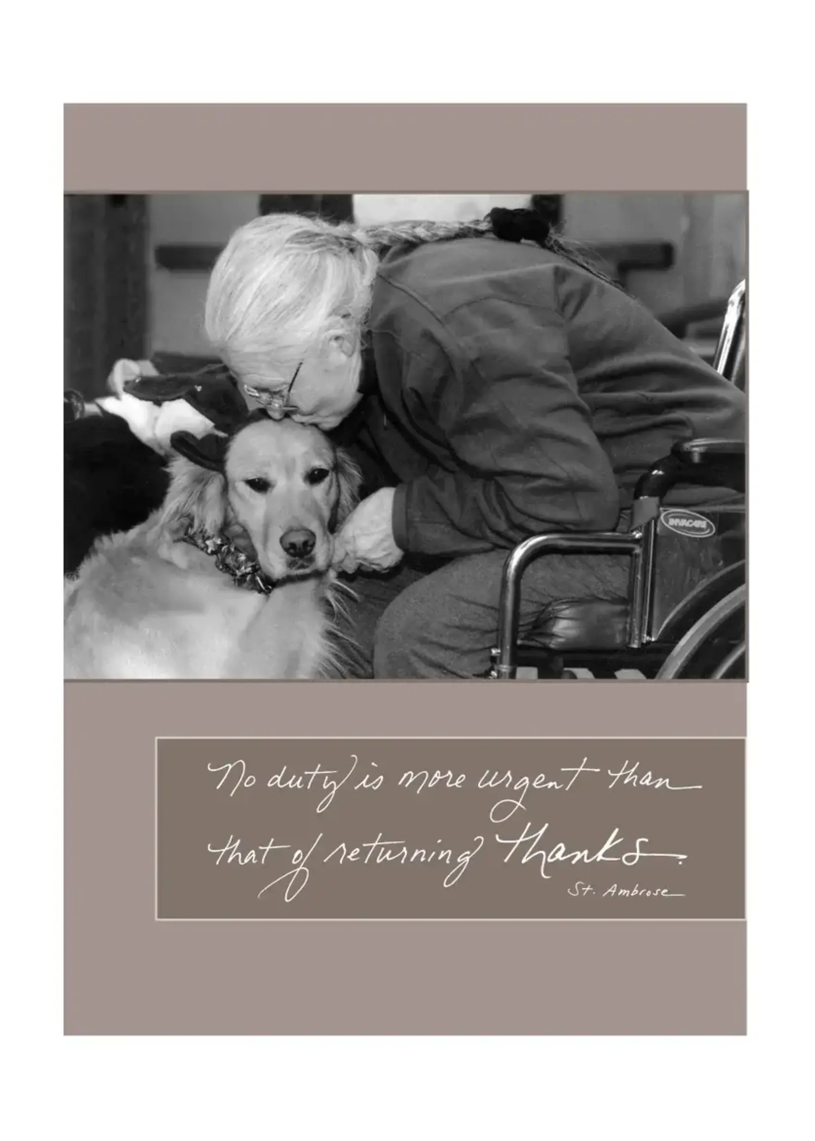 Bella Flor *Woman in Wheelchair Kissing Dog Thank You Card-Bella Flor