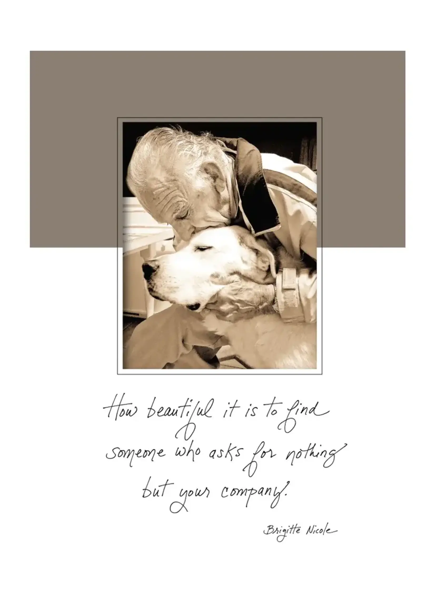 Bella Flor *Man Kissing hi Dog Pet Sympathy Card-Bella Flor