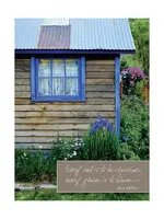 Bella Flor *Shed w/Blue Trimmed Window New Home Card-Bella Flor