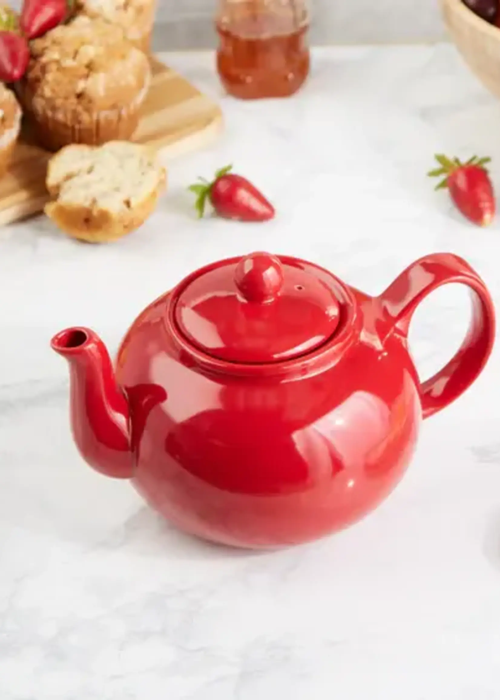 RSVP *2c Red Stoneware Teapot-RSVP