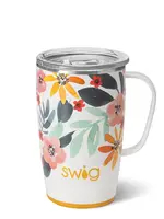 swig *18oz White Floral Honey Meadow Travel Mug Swig-Spruced