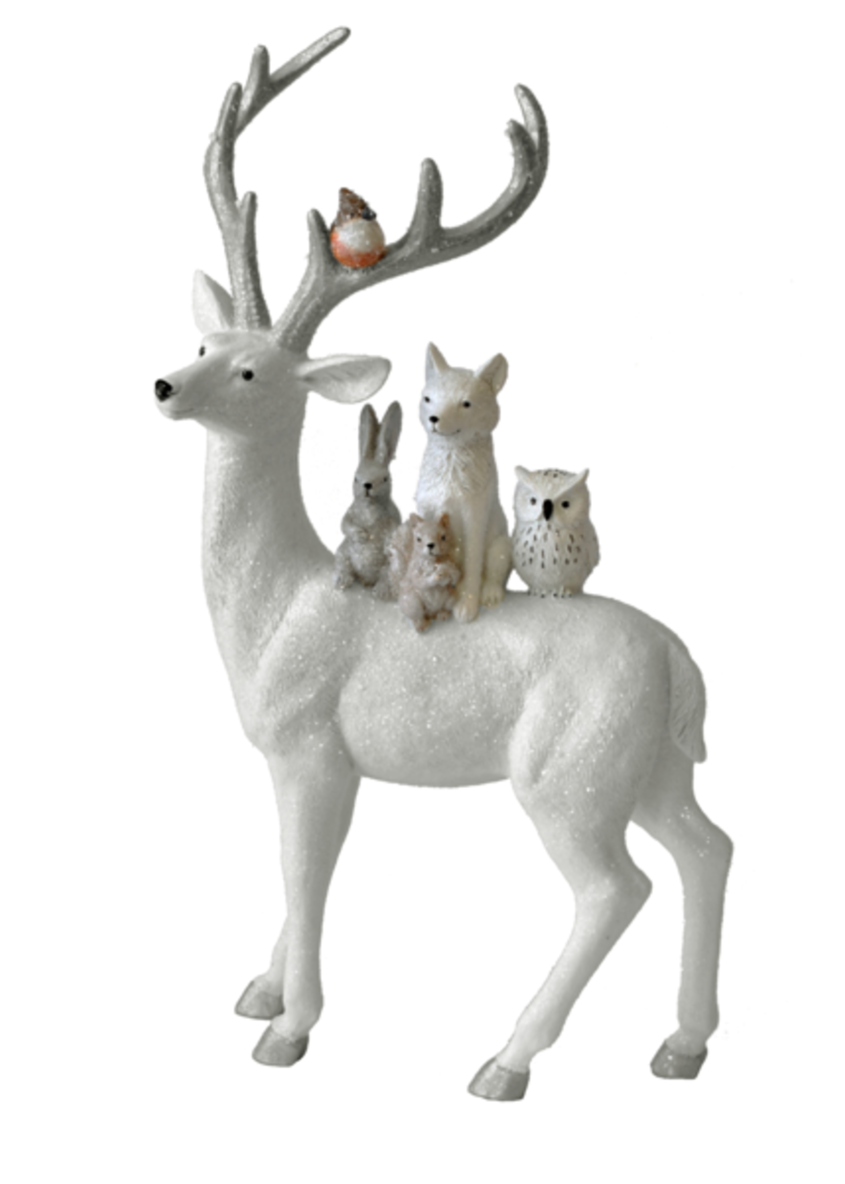 Ganz *16" White Deer w/Animals on Back-Ganz*