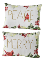 Ganz *10x14" Merry/Peace w/Cardinal Pillow-Ganz