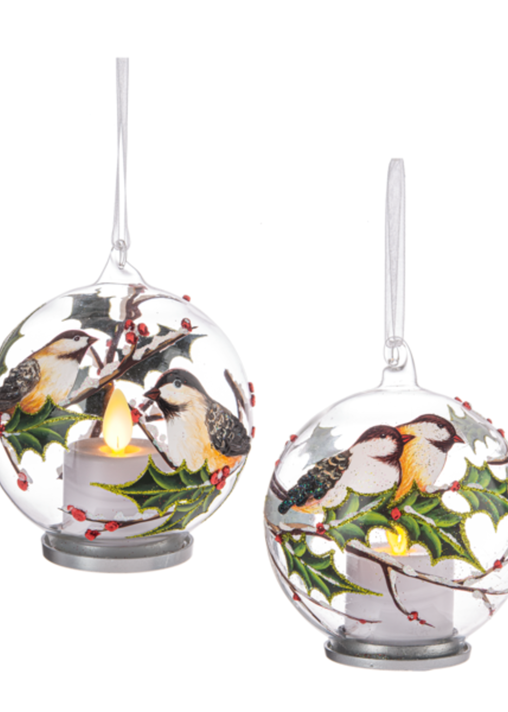 Ganz *3.5" LED Glass Chickadee Ornament-Ganz*