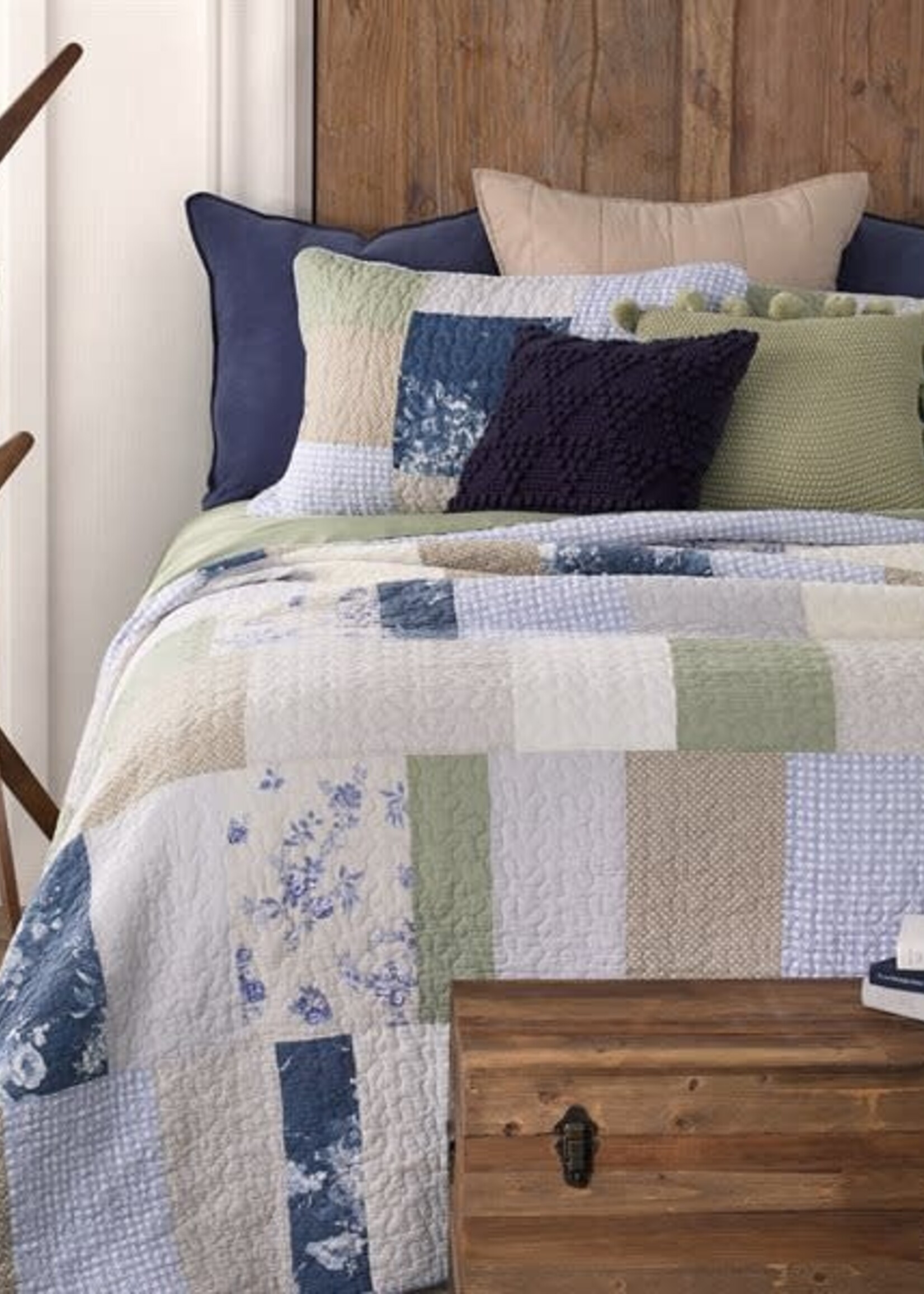 Brunelli *Kg Blue/Green Constancia Coverlet-Brunelli*