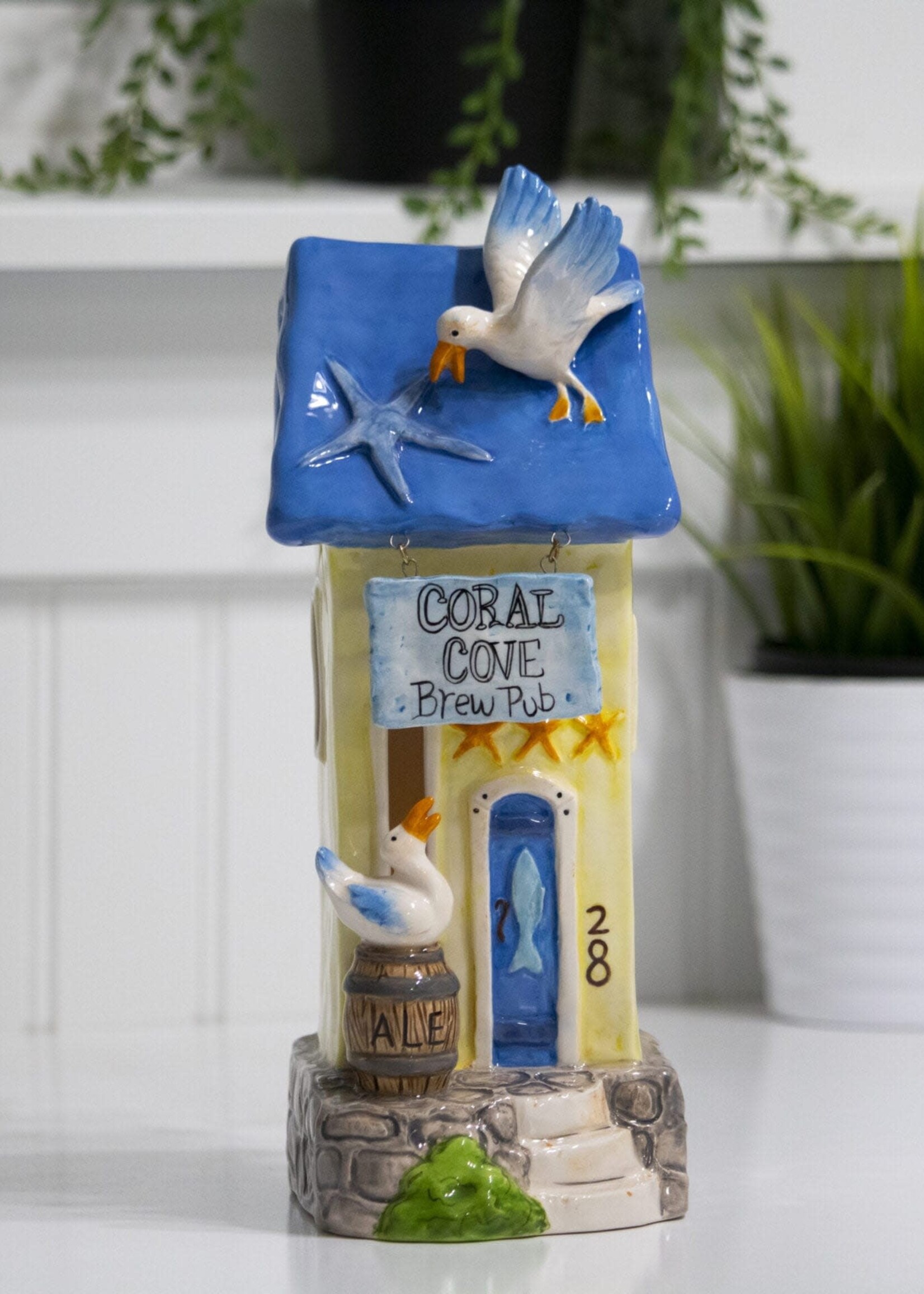 Blue Sky Clayworks *Coral Cove Brew Pub Candle House-Blue Sky