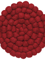 Danica *Round Red Wool Dot Trivet-Danica