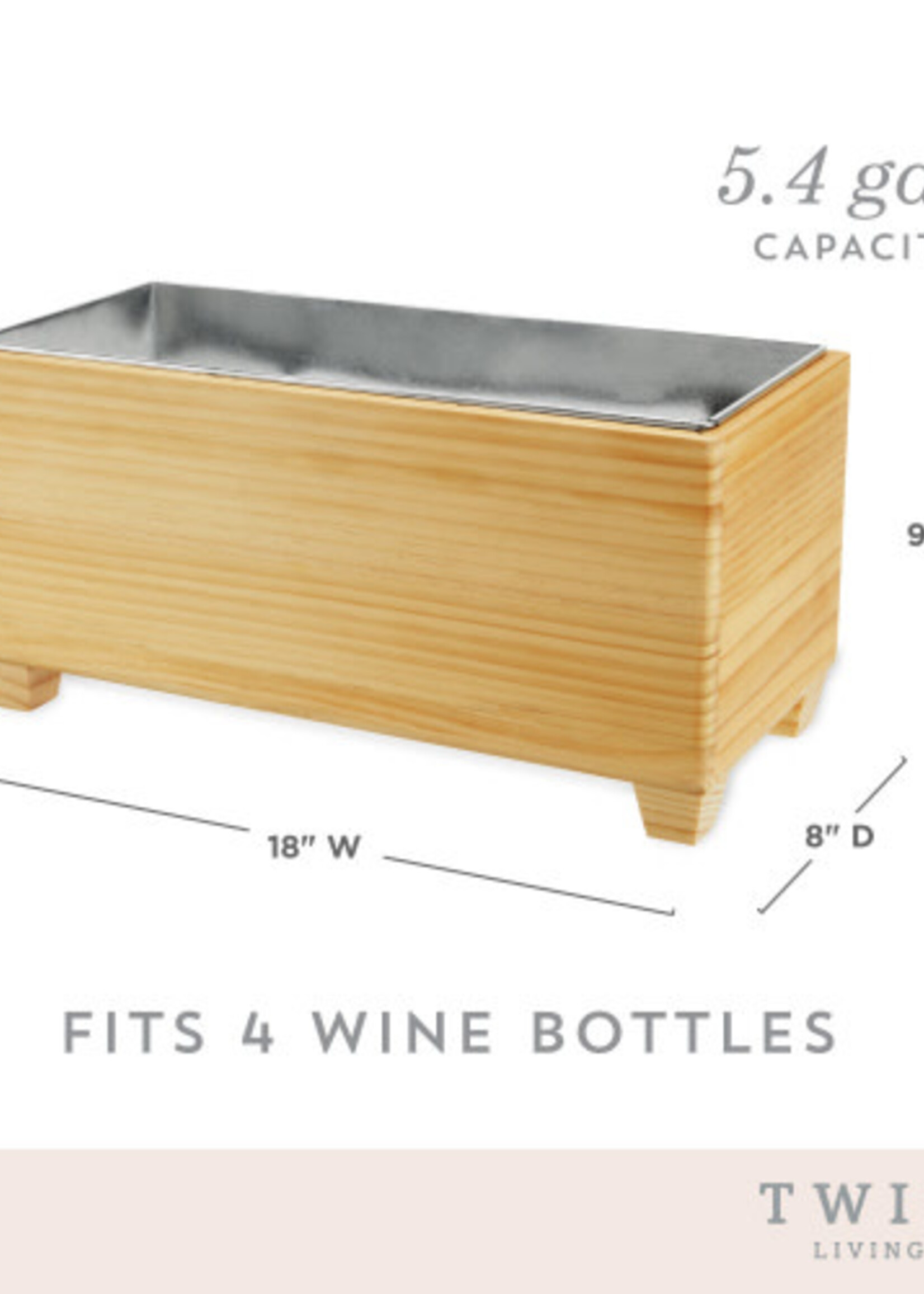 True Brands *5.4G Wooden Beverage Tub True-Design