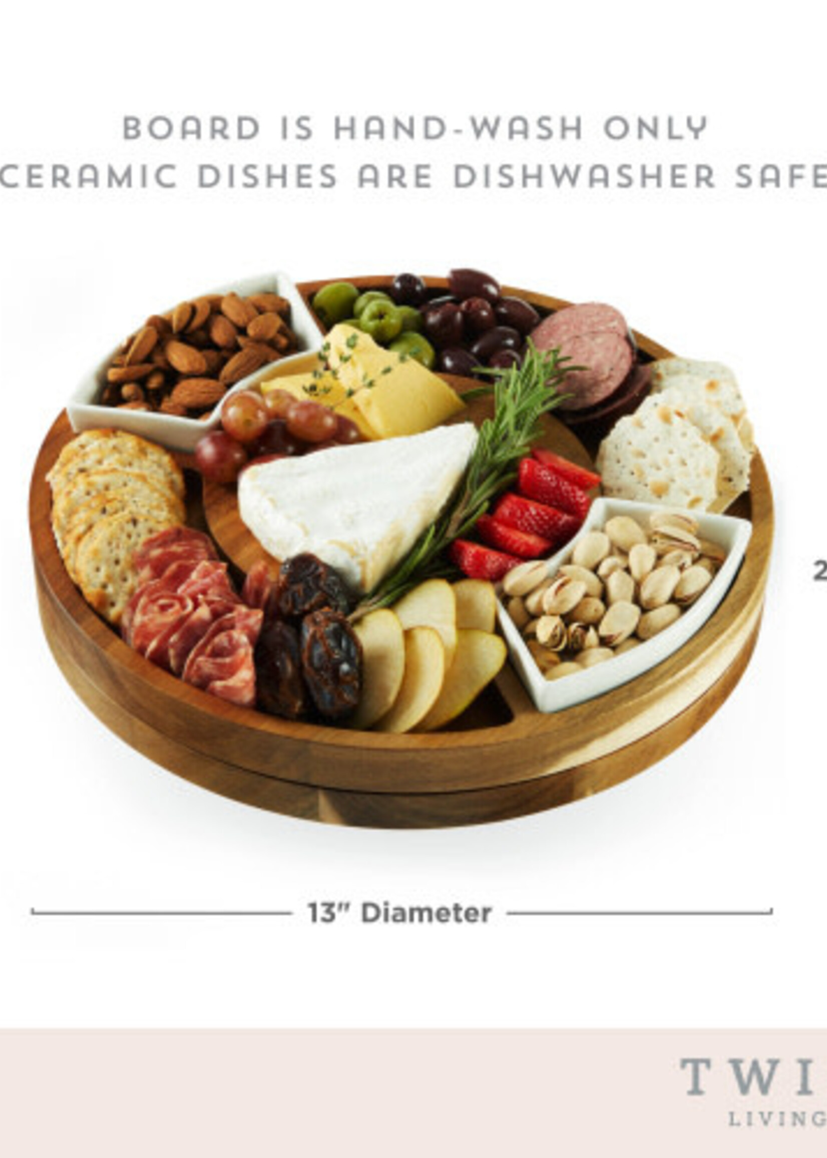 True Brands *13" Rotating Charcuterie Board True-Design