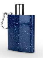 True Brands *Navy/White Dots Enamel Carabiner Flask True-Design