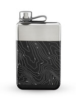 True Brands *Black/Silver Topographic Flask True-Design