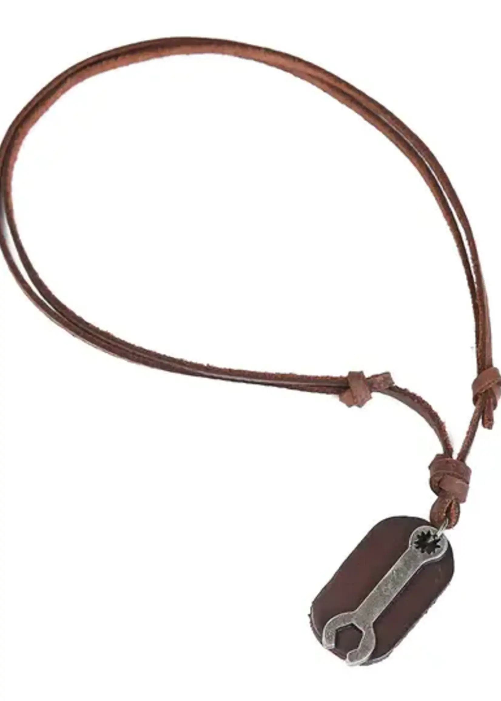 Mad Man *Leather Wrench Necklace-Spruced