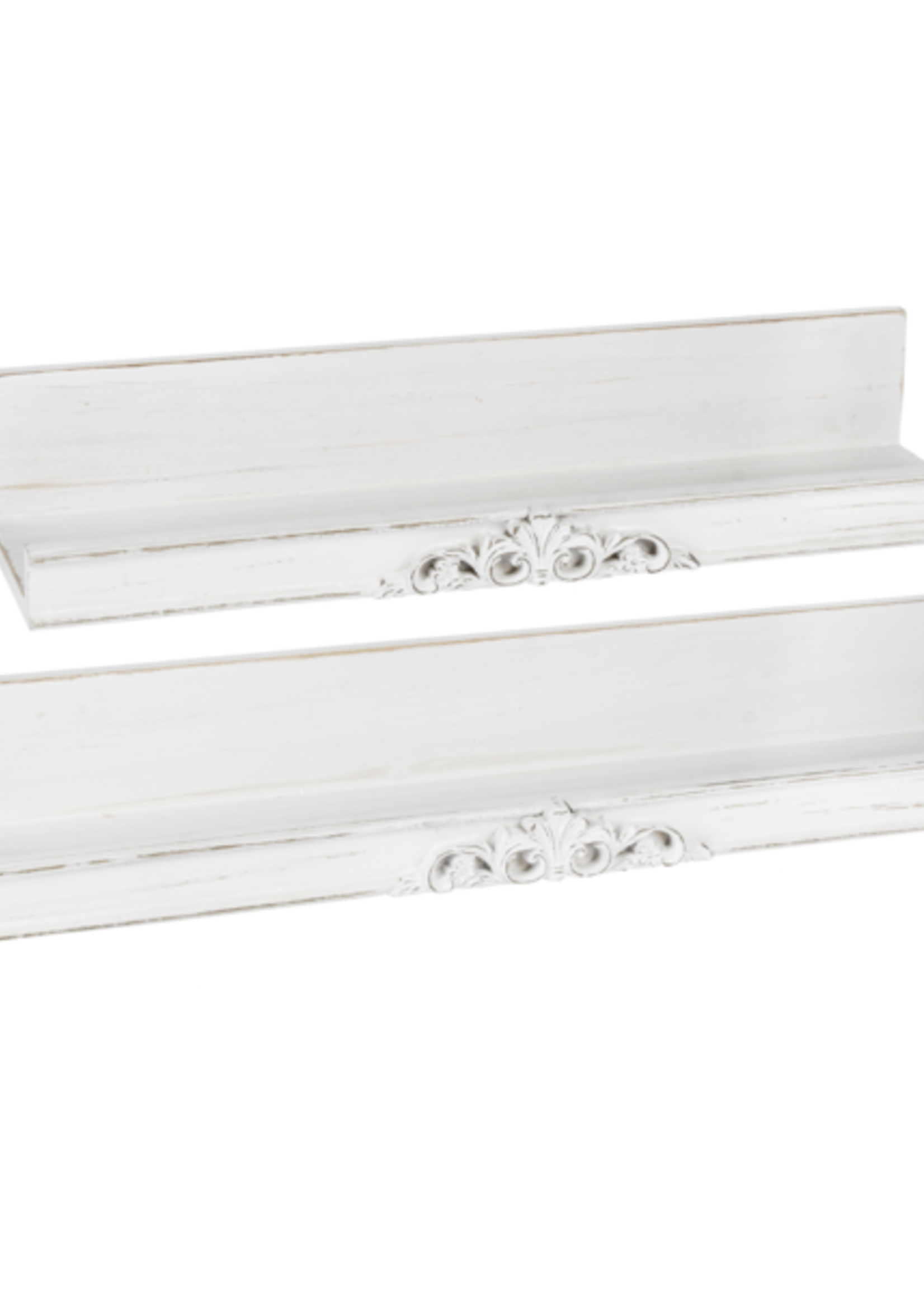 Ganz *sm White Carved Scroll Shelf-Ganz