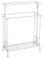 Ganz *Distressed White Iron Blanket Stand-Ganz