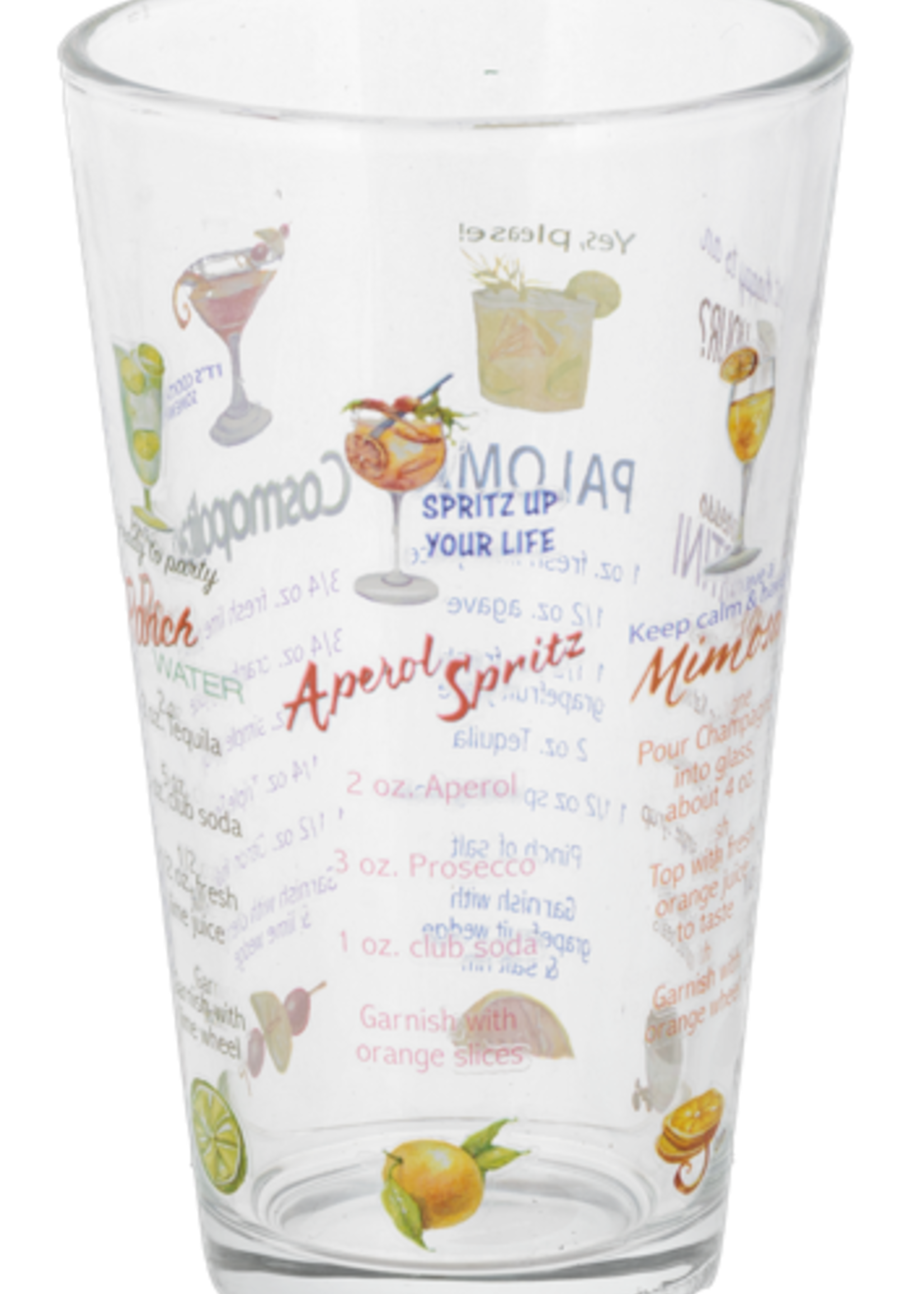 Ganz *Cocktail Recipe Pint Glass-Ganz