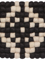 Danica *Square Black/Cream Wool Dot Trivet-Danica