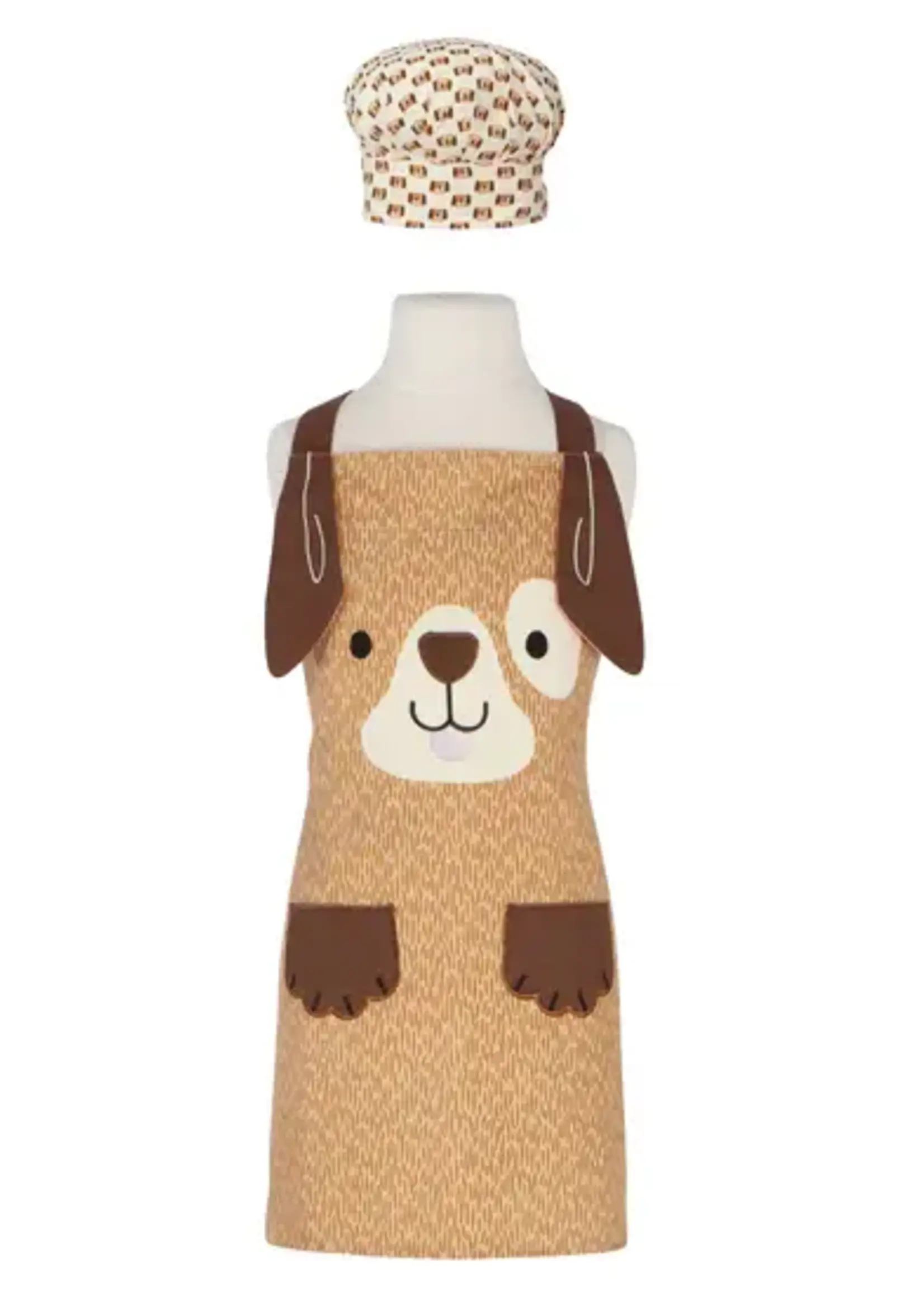 Danica *Brown Dog Kid's Apron w/Chef's Hat-Danica