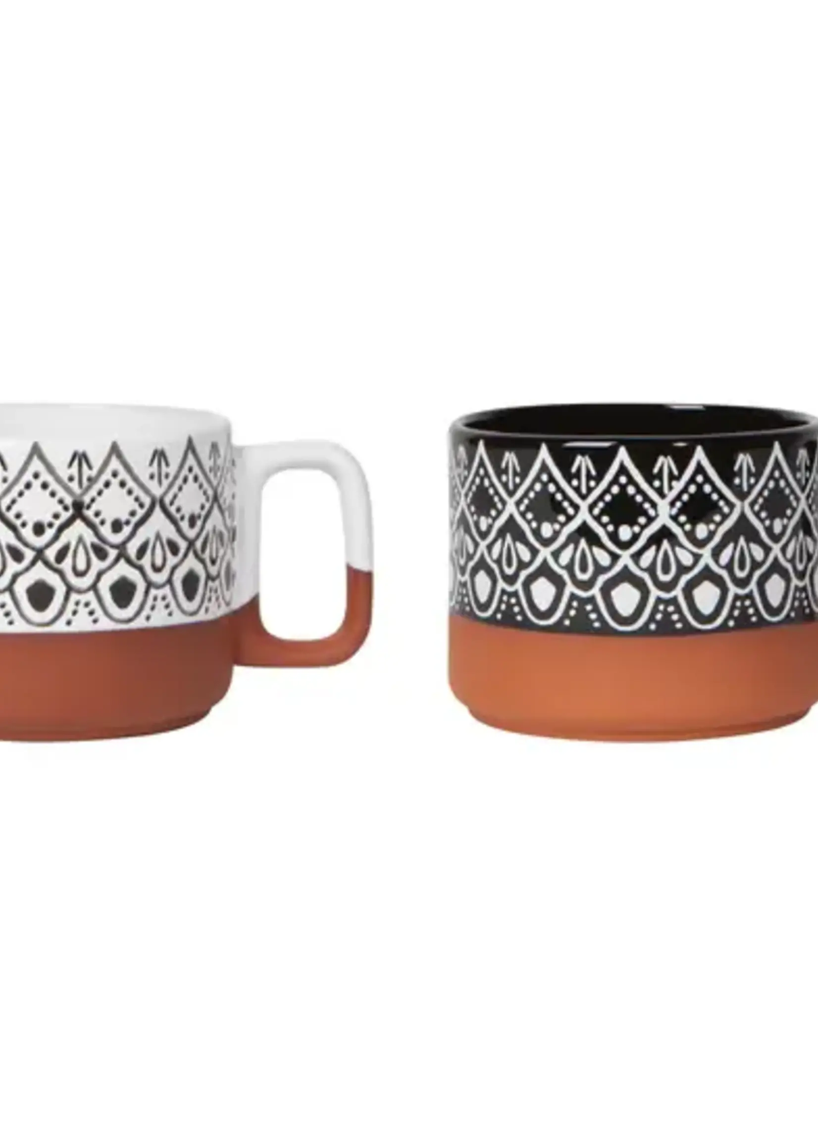 Danica *s/2 14oz Black or White w/Terra Cotta Harmony Mug-Danica