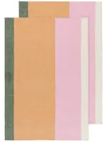 Danica *s/2 Orange/Pink/Tan Striped Prism Formation Tea Towels-Danica
