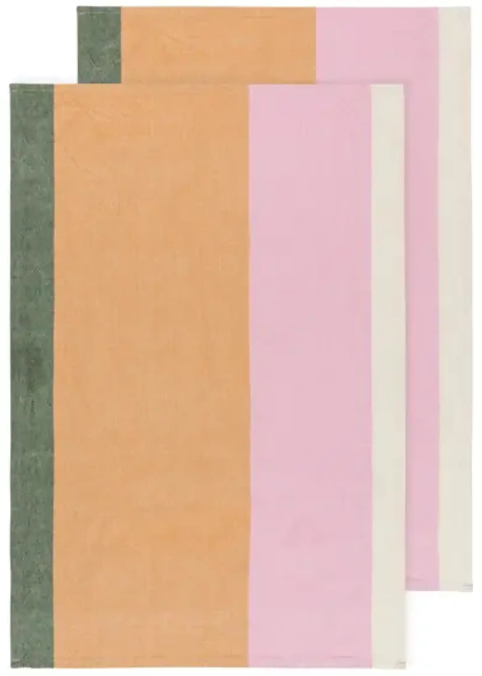 Danica *s/2 Orange/Pink/Tan Striped Prism Formation Tea Towels-Danica