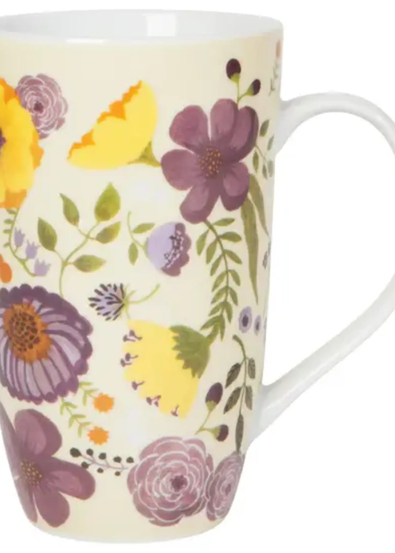 Danica *20oz Purple Floral Adeline Mug-Danica