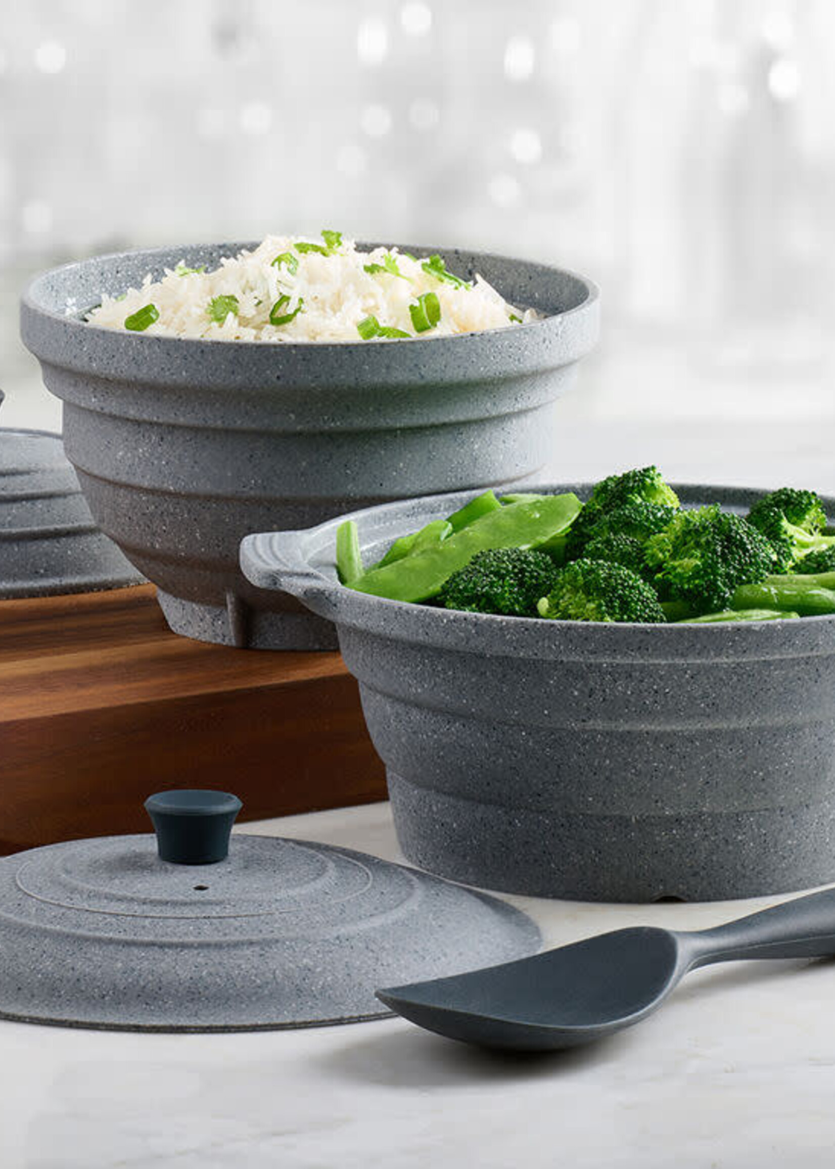 Trudeau *Grey Collapsible Veggie Steamer-Trudeau