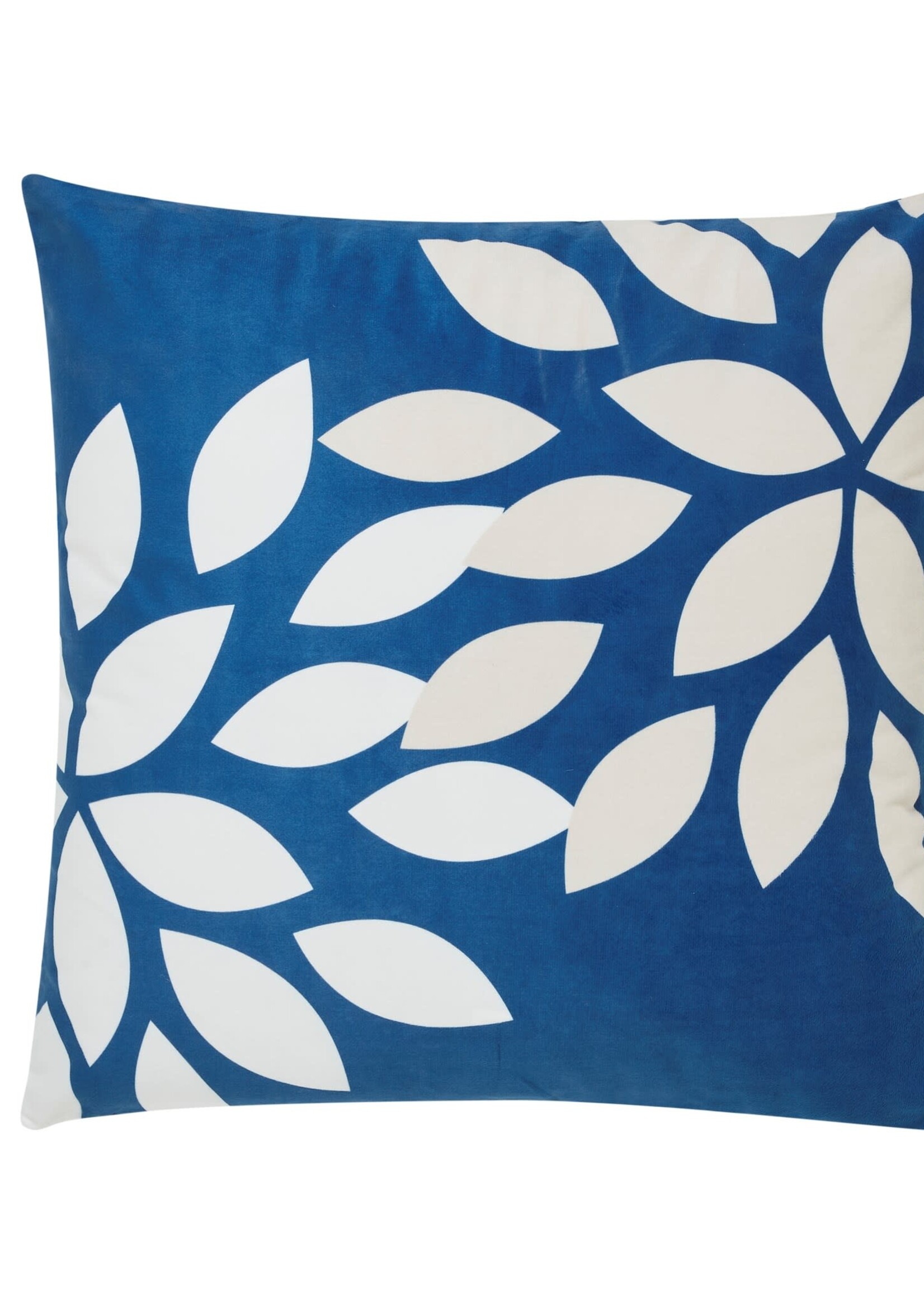 Fabstyles *18" Blue w/White Flowers Cushion Cover-Fabstyles