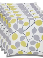 Fabstyles *18" White w/Grey/Yellow Leaves Cushion Cover-Fabstyles