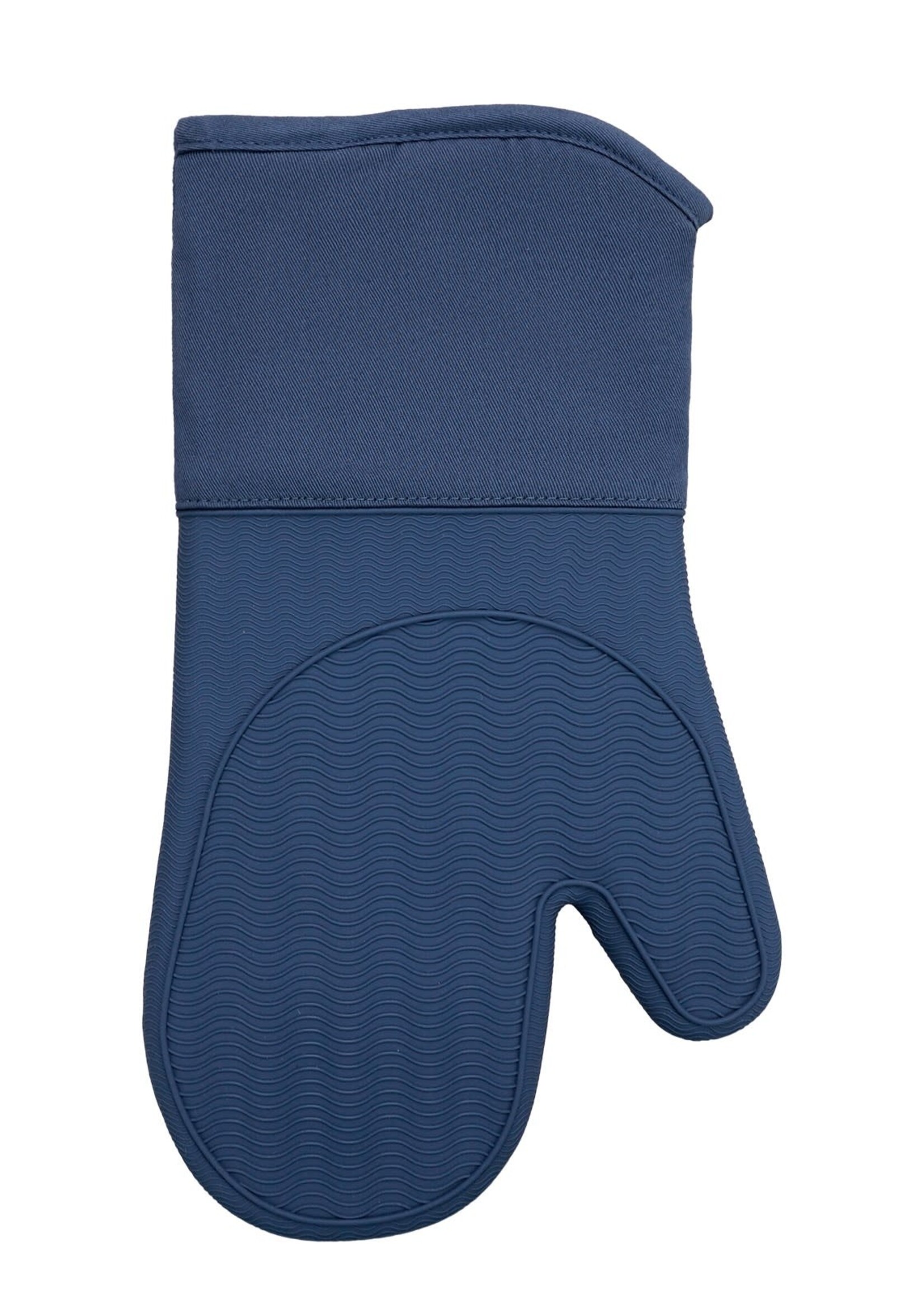 Fabstyles *Blue Silicone Oven Mitt w/Fabric Collar-Fabstyles